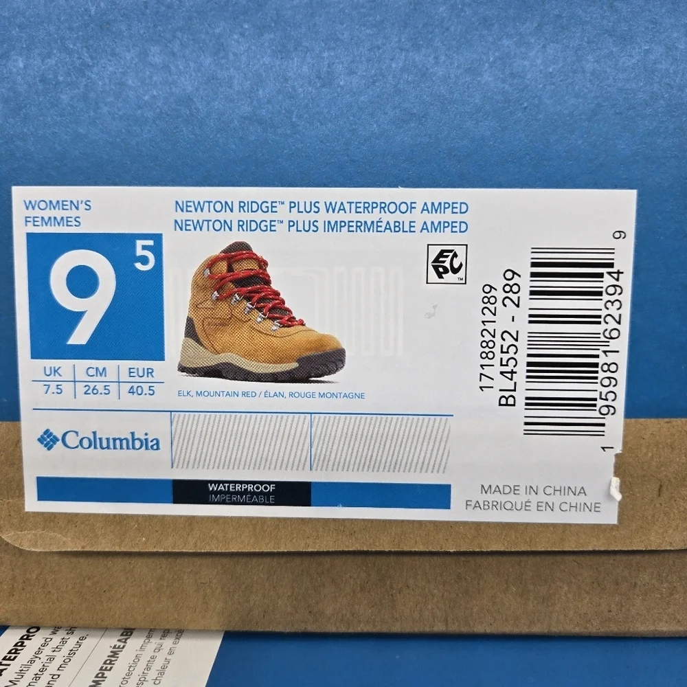 Columbia Newton Ridge Plus Women's Waterproof Hiking Boots Size 9.5 New